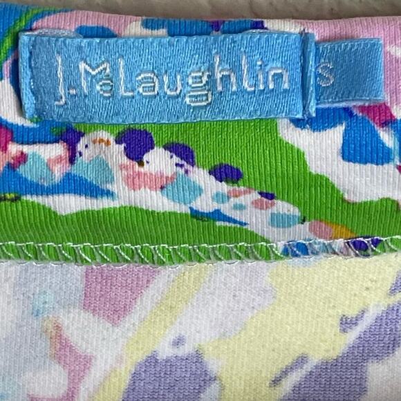 J McLaughlin Top Women's S Boat Neck Catalina Cloth 3/4 Sleeve Colorful Paisley - Picture 3 of 9